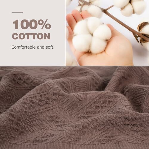 100% Cotton Fabric with Hand Holding Cotton Plant