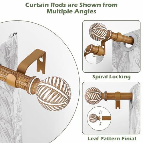 A side-by-side comparison of the curtain rod's fixed and adjustable rods.