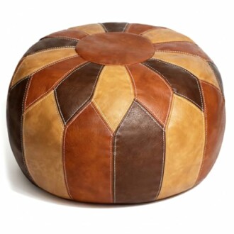 Thgonwid Moroccan Faux Leather Pouf