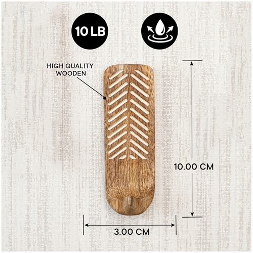 Wooden wall hook with 10 lb weight capacity