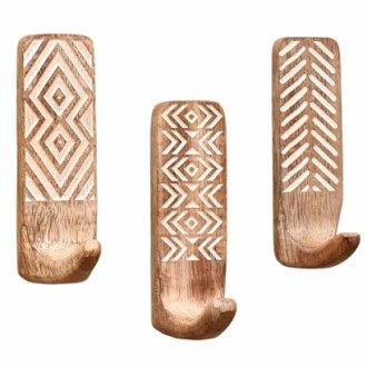 Indian Shelf Boho Decorative Wood Adhesive Wall Hooks