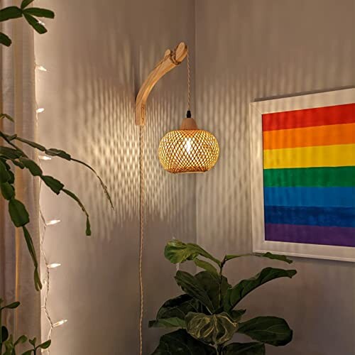 Frideko Bamboo Lantern Wall Sconce